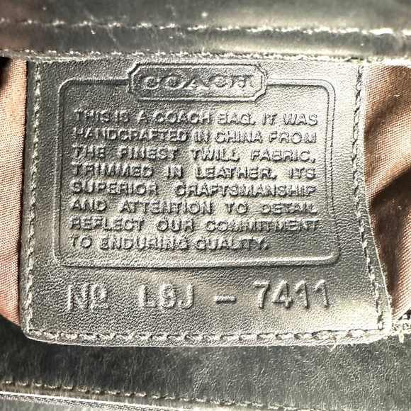 Coach Vintage 7411 Mercer Black Nylon Canvas Shoulder Bag Purse Leather Trim - Picture 9 of 9